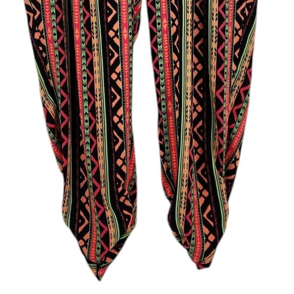 Flash Retro Neon Multicolor Tapered Pants Womens 1X - Picture 3 of 8